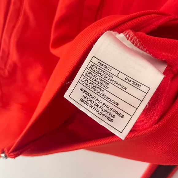 Y2K Red Orange Zip Up Hoodie S Swoosh Retro Track Stripe Hooded Sweatshirt 2000s - Picture 7 of 10